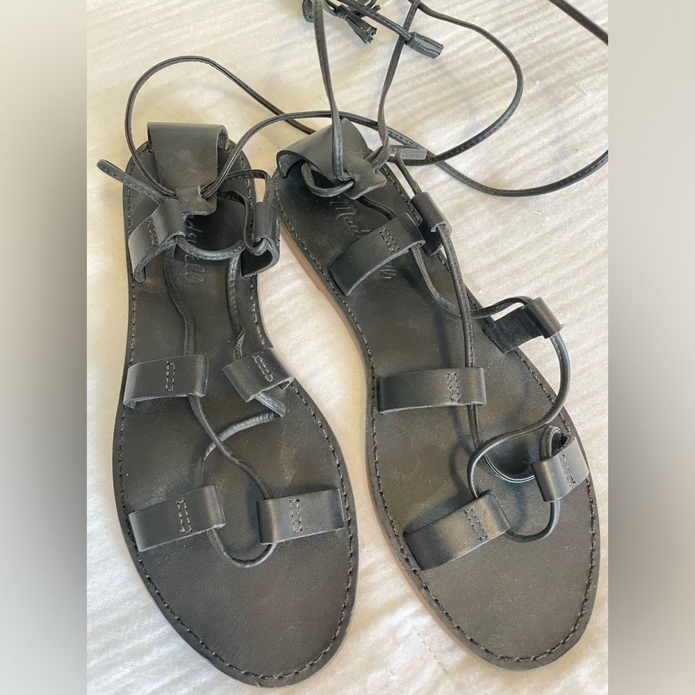 Madewell Boardwalk Lace Up Leather Gladiator Sandals Size 7.5 - Picture 2 of 3